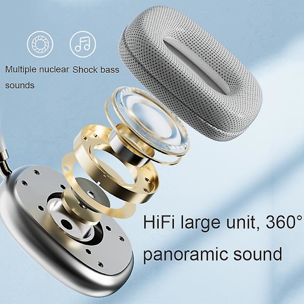 P9 Pro Max HiFi -kohinanvaimennus langattomat Bluetooth-kuulokkeet White