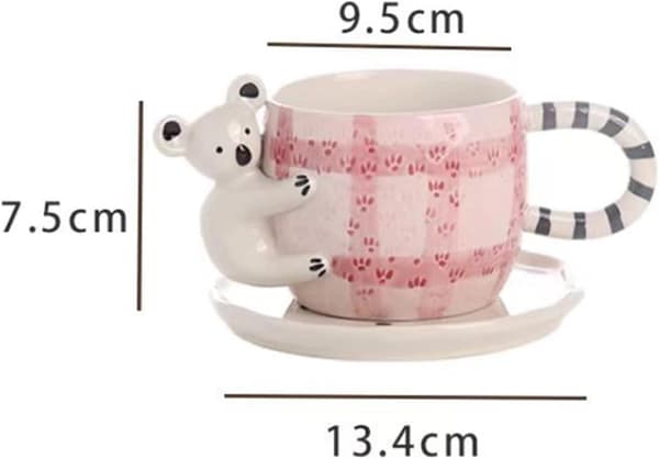 Koala Keramisk Mugg 260ml Set för Sötsaker, Te och Vatten [D]