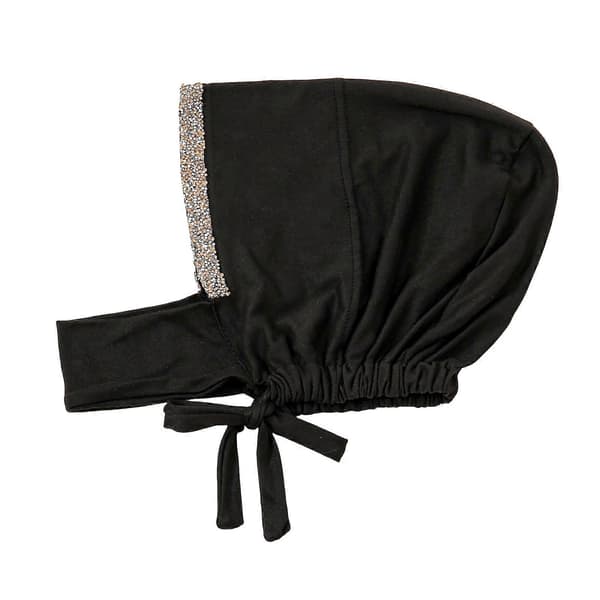 Komfortable turbanluer som passer for daglig bruk, hodeplagg for kvinner, hodeplagg med rhinsteiner, hodeplagg[D] Black