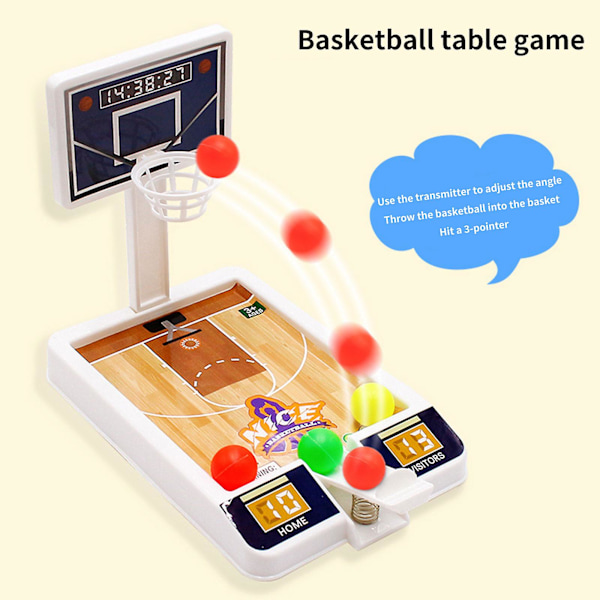 2024 NYTT, Bordbasketspill Leke, Kontor Desktop Basketbal Partygaver, Nyhet Basketballs Skytespill for Voksne, Beste Gaveidé for Gutter White