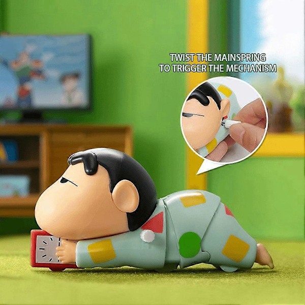 Mini Flytbare Shinchan Legetøj Tegneserie Anime Figur Optrækslegetøj til Børn og Voksne[D] Red