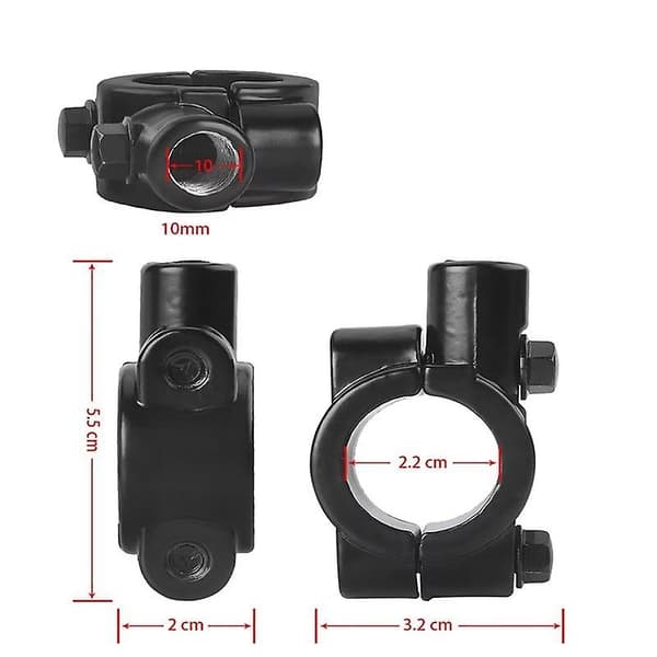 Motorcykel Cykel Styrefäste Spegelhållare Klämma Adapter (2st)[D]