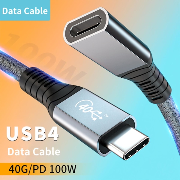 Förlängningskabel 40Gbps Full Funktion PD100W Snabbladdning 8K 60Hz USB4.0 Typ-C Hane till Hona Ljud- och Videodatakabel Datortillbehör D