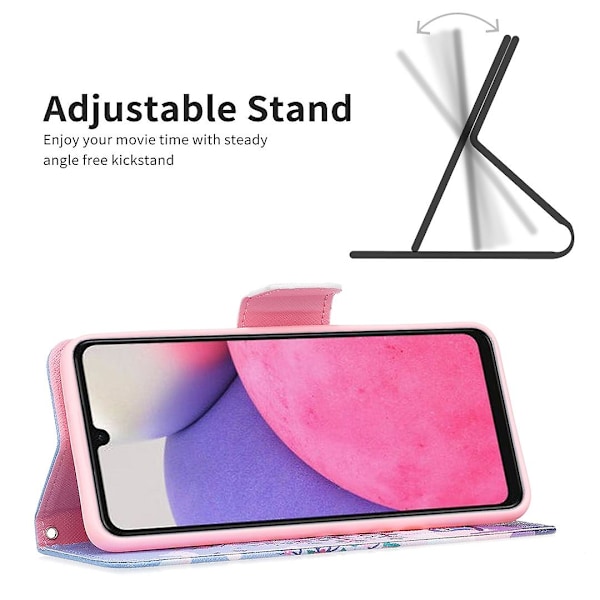 Magnetiskt Flip-fodral med mönstertryck, ställfunktion, plånbok och väska för Samsung Galaxy A33 5G