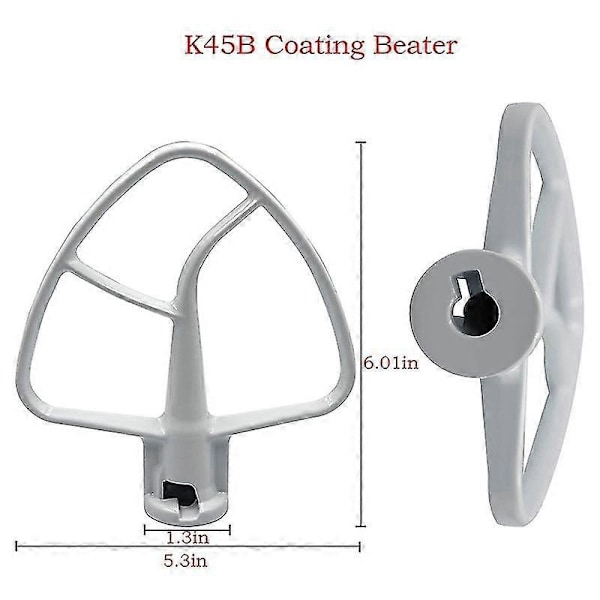 Mikser Kit For Ksm150 Inkluderer Deigkrok Visp Og Belagt Flat Visp, 3 Deler Stativmiksere Rep