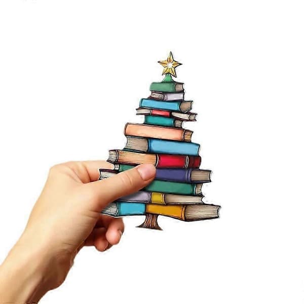 Flade julebog-træformede hængende vedhæng til juletræsdekoration [D] Medium