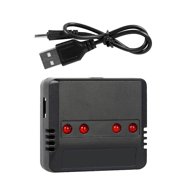 3.7v 500mah Lipo-batteri och 4-i-1 USB-laddare för Wltoys Wl Tech V911s RC-helikopter Reservdelar Tillbehör