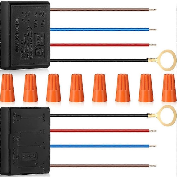 Touchlampa-brytare 2-pack, Touchlampa-kontrollmodul för dimbara LED-lampor, Glödlampor, Ersättningsbrytare K