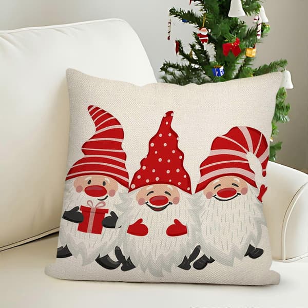 Staron Jultomte Linnekuddfodral Rea (Vit), Jultomte Linnekuddfodral Soffa Soffa Julkuddfodral[D]