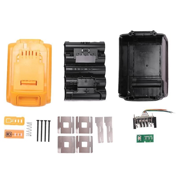 DCB200 Li-Ion Batteriplastfodral PCB Laddningsskyddskretskort Skal för Dewalt 18V 20V D [kk] Blackyellow