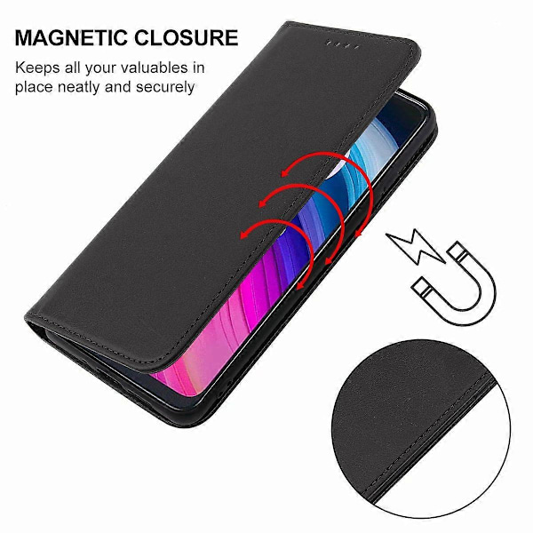 Magnetiskt Läderfodral För TCL 505 Black