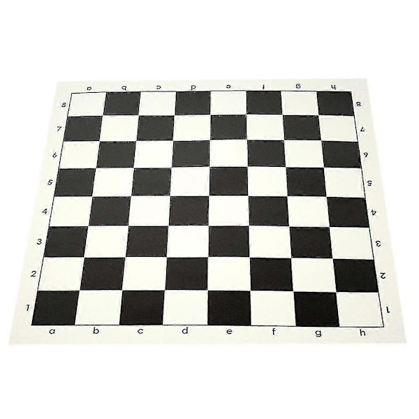 Skakmåtte, PU Læder Turnering Rul-Op Skakbræt Rulbart Skakbræt[D] 43cm Black