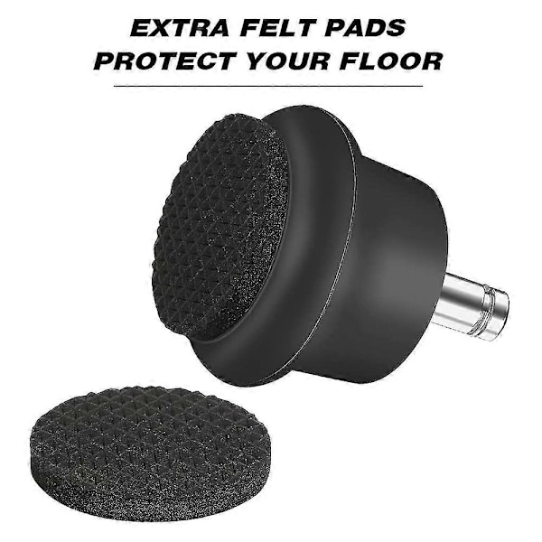 5 st Glidar för kontorsstol eller pall, Swivel Caster Wheels till fasta hjul, Offi