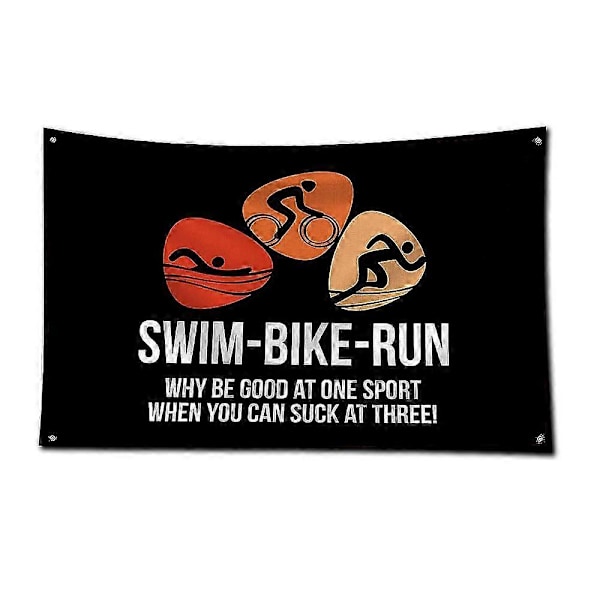 3x5 Ft I-ironmans Flag Polyester Digitaltrykt Banner Til Garage Vægkunst Udendørs Dekoration Med Messingøje T-triathlons[D] QZ120x180cm(47x70in) as the picture40197