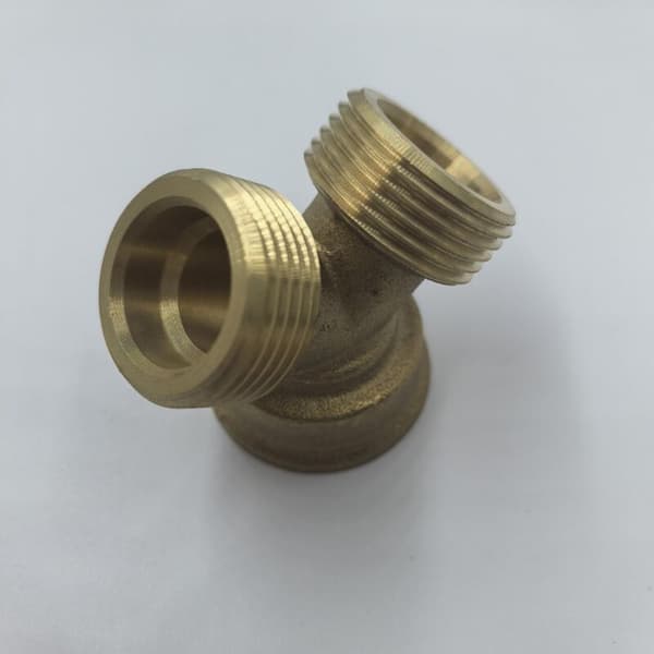 Y-kobling for vaskemaskinens tilførselsslange, 3/4\" svingmutter, messing Jaune 0.05
