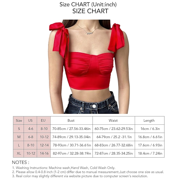Dame Stropp Tank Topp Ren Farge Justerbar Pustende Hudvennlig Ermeløs Kort Topp For Strandfest[D] Red M