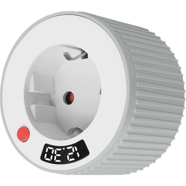 Timerkontakt, Digital Timer Enkel Bryter Roterende Nedtellingstimer 15 Minutter til 24 Timer med LED Digital EU-Plugg[D]