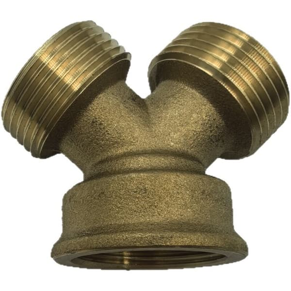 Y-kobling for vaskemaskinens tilførselsslange, 3/4\" svingmutter, messing Jaune 0.05