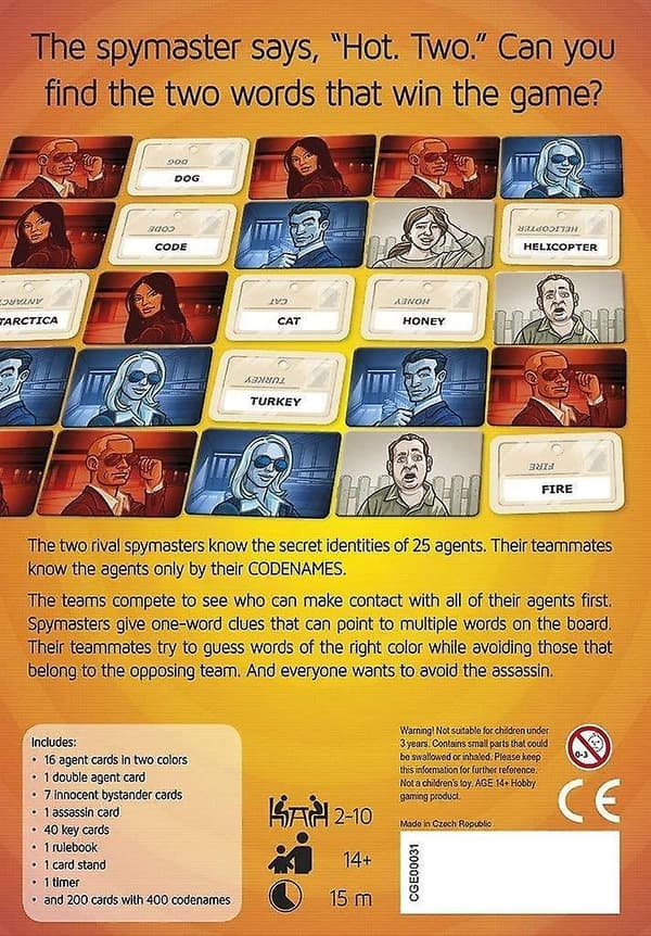 Codenames Brädspel Familjekort Brädspel Fest Kul Lockdown Karantän[D]