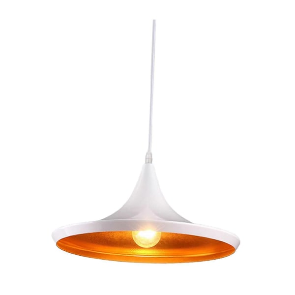 Retro Pendellampa Taklampa Belysning Hängande Ljuskrona för Hall[D] Trumpet White17x36cm