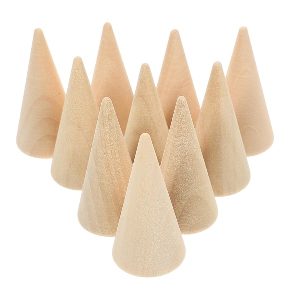 10 stk. 2,5x5cm DIY Kegle Umalet Træ Kegle Form Ornament Håndværk Tilbehør