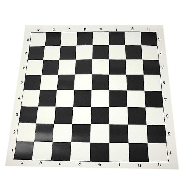 Skakmåtte, PU Læder Turnering Rul-Op Skakbræt Rulbart Skakbræt[D] 51cm Black