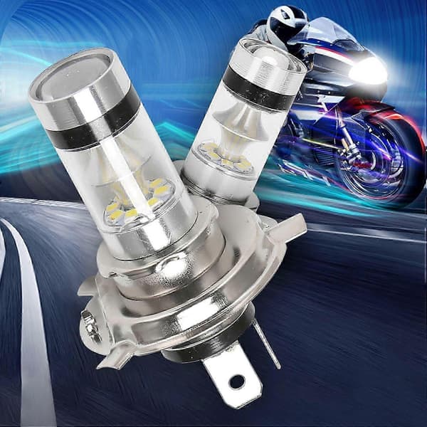 2 st H4 9003 HB2 LED Motorcykel Strålkastarlampor HID Hi&Low Beam 6500K Vit Effekt[D]