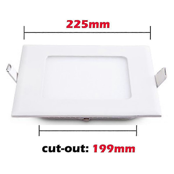 18W Nedfelt Kvadratisk LED Panellys Kald Hvit Lampe Downlight For AC