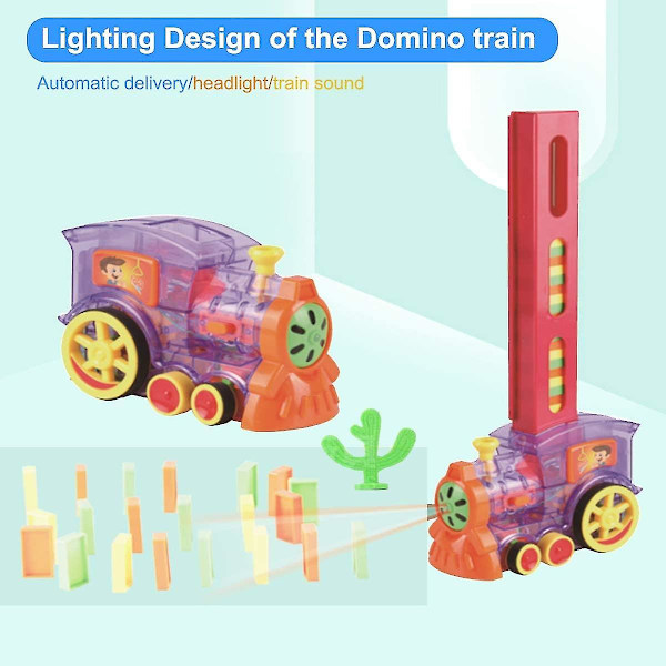 Barn Domino Elektrisk Tog Elektrisk Tog Med Lys Og Lyd, Intelligens Domino Utdanningsleker Sett Dominoer Rally Elektrisk Tog Leke