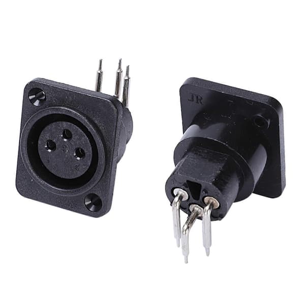 10 stk. Sort XLR 3-benet hun Jack Panel Mount Chassis PCB Socket Connector[D] black