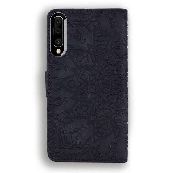 Imprint Mandala Blomma Stativ Plånbok Läderfodral Skal Cover för Samsung Galaxy A50/A50s/A30s