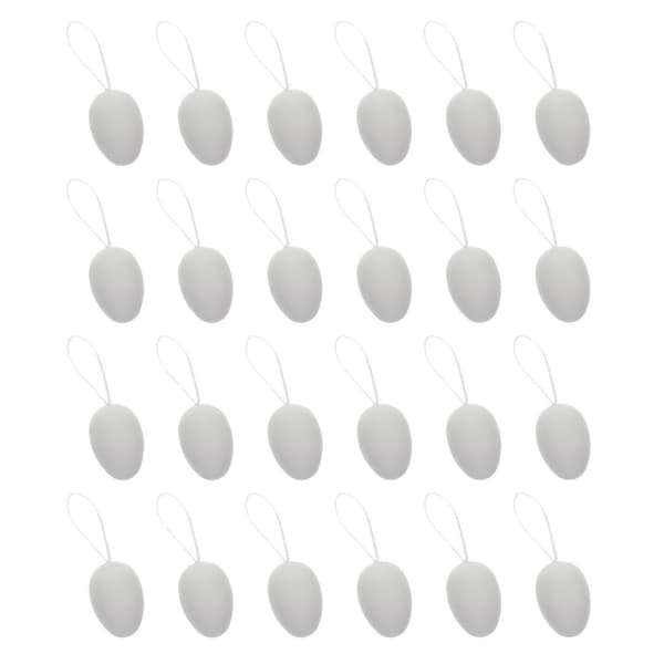 DIY Plast Eggeskall Påskeleke for Barn til Dekorering 24 stk [D] 6x4cm White