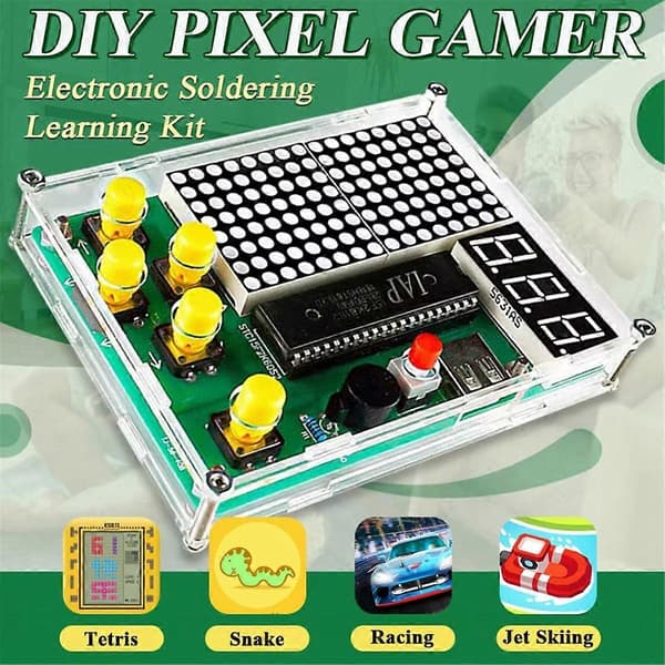 DIY Pixel Spill Maker Kit Elektronikk DIY Lodeprosjekt Øv Loddelæring Montering med Sh[D]