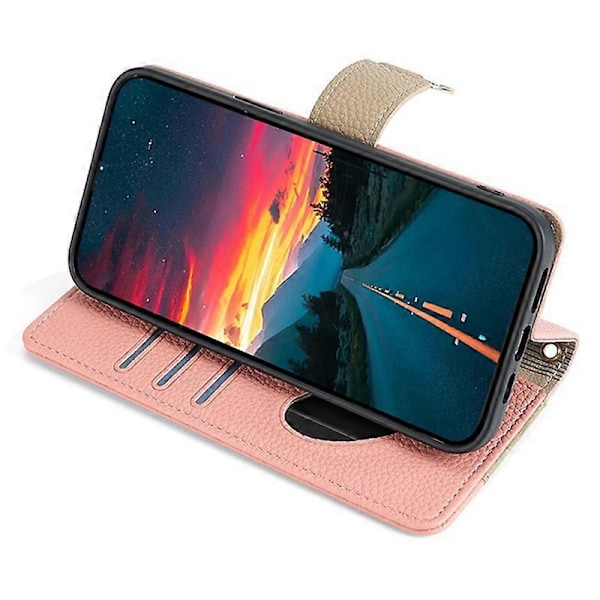 Veske-etui for Samsung Galaxy A53 5G med glidelås lomme Pink