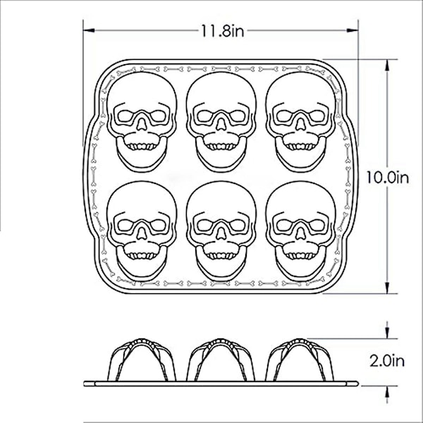 Ware Halloween Bakform, Spöklik Skallekakaform, Brons