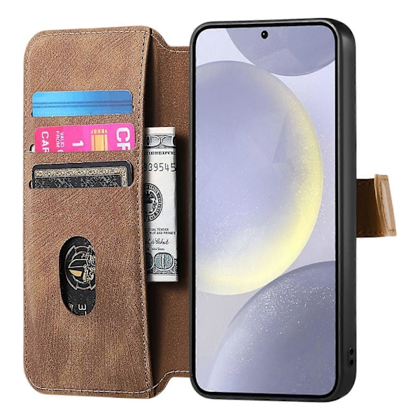 Plånboksfodral i Retro Läder för Samsung Galaxy A36 5G med Armband och Ställ [D] Multicolor Brown