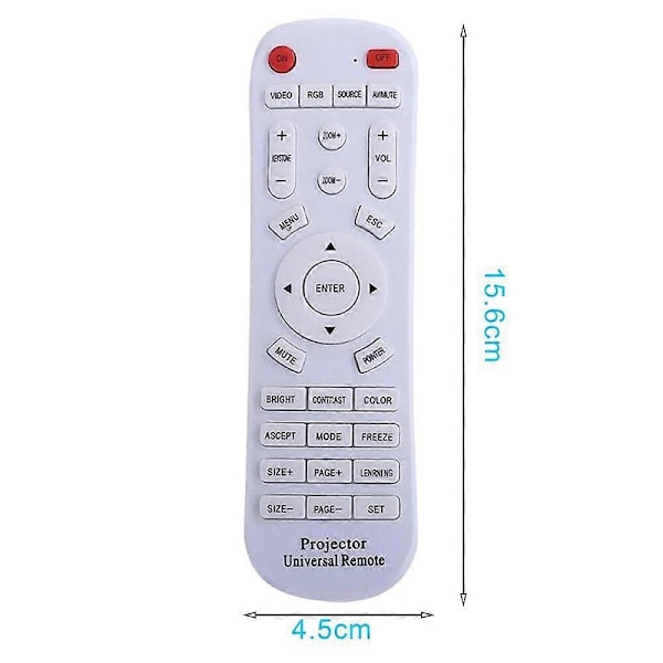 Universell Fjernkontroll for Projektor Hvit 10M Avstand ABS Materiale Projektor Klikker for Hjemmekontor Projektorer[D] White