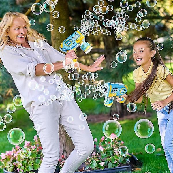 8-håls bubbelpistol för barn, bubbelmaskin, bubbelpistol för barn, automatisk bubbelpistol för småbarn, festgåva, födelsedagspresent [D] blue