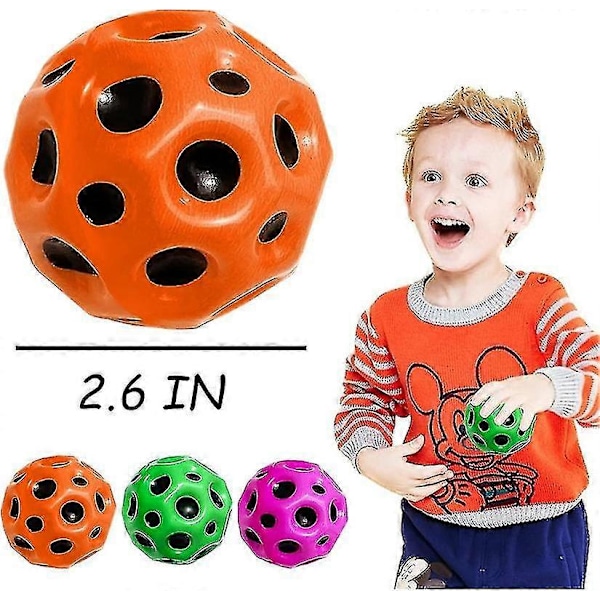 6-pak Astro Jump Balls, romtema gummiballer for barn