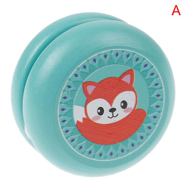Trä Yoyo Leksaker Djurtryck Barn Yoyo Boll Trä Barn Yoyo Leksaker För Barn[D] A 1pcs