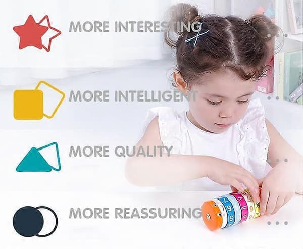 Digital cylindrisk mångfärgad kub för barn [D]
