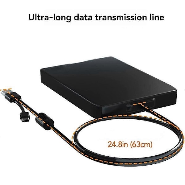 USB Diskettenhetsläsare Diskettenhet Dubbelt gränssnitt Extern USB C Diskettenhet för PC Lapt[D]