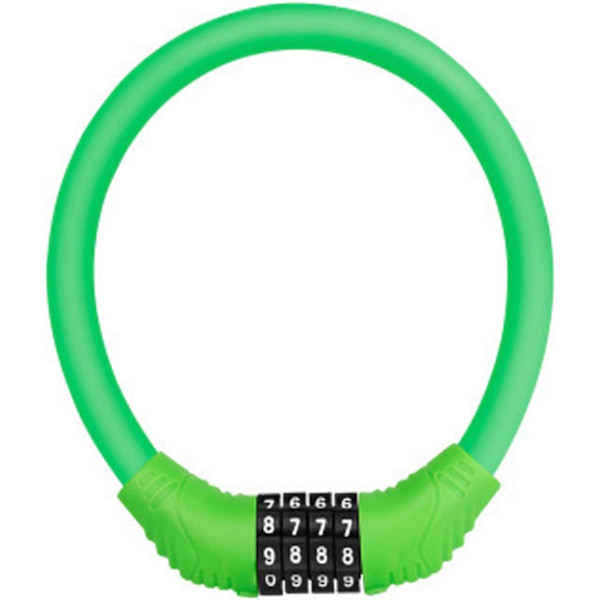 Digit Återställbart Kabel Lås för Cykel, Mini Bärbar Cykellås, Återställbart Cykellås, Väderbeständigt Stöldskyddande Cykellås (Grön)