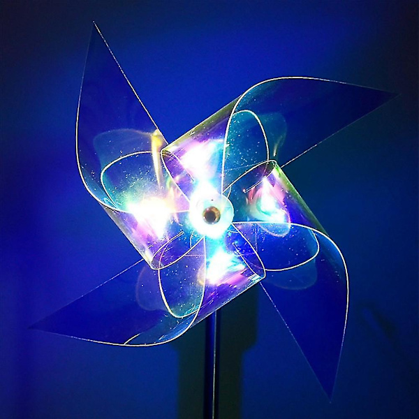Solvindspinnare Trädgård LED Solcellsdriven Stake Pinwheels Ljus Utomhus Dekorativ Gräsmatta Belysning Koppartrådlampa
