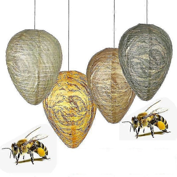 4 st Vattentäta Getingbo Attrapper Hängande Hornet Avskräckare Falska Tyg Getingbon Giftfria Bi Attrapper-Yvan[D] 1pcs