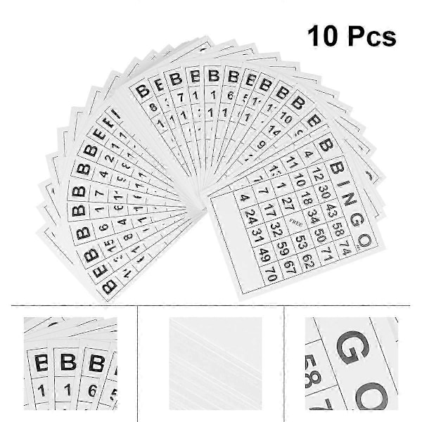 60 stk Bingo Spill Bingo for Morsom Intellektuell Utvikling Leketøy (Hvit)