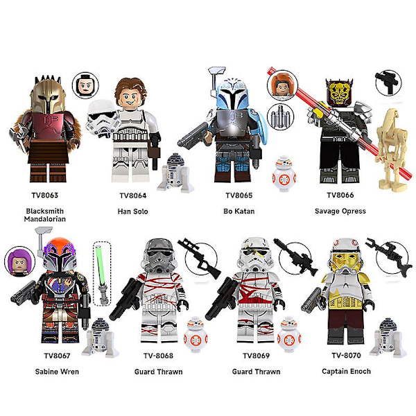 8 stk. Star Wars Minifigurer Actionfigurer Byggeklodser Legetøj til Børn TV6109 [kk]