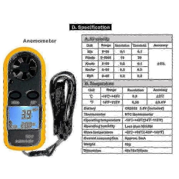 Digitalt anemometer Anemometer Gm816 Anemometer Vindstyrke anemometer S202412308271[D]