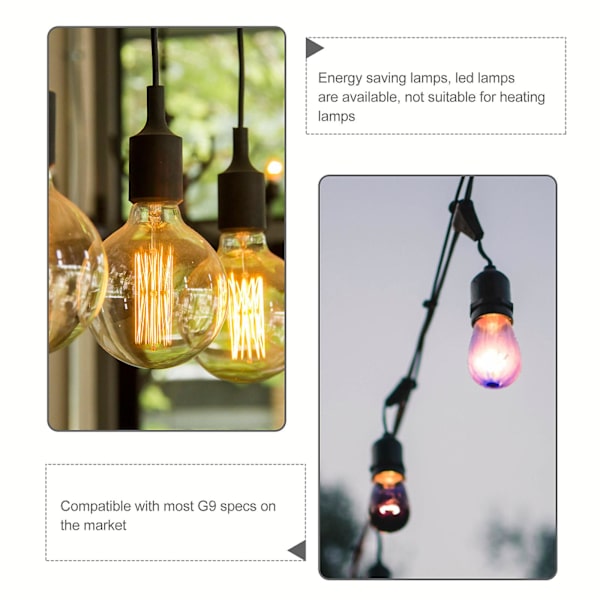 4 stk Halogen Lyspære Base Sokkel Praktisk G9 Keramisk Lampe Base Holder