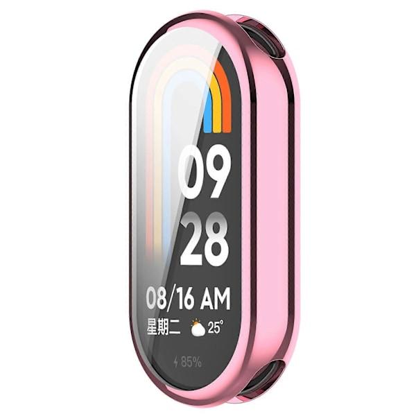 Xiaomi Smart Band 8/Mi Band 9/9 NFC -älykellon galvanoidulle täyssuojakuorelle TPU-kellokehyskotelo [D] Pink